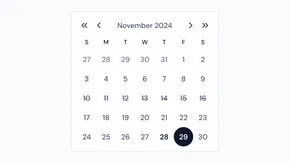 Calendar preview
